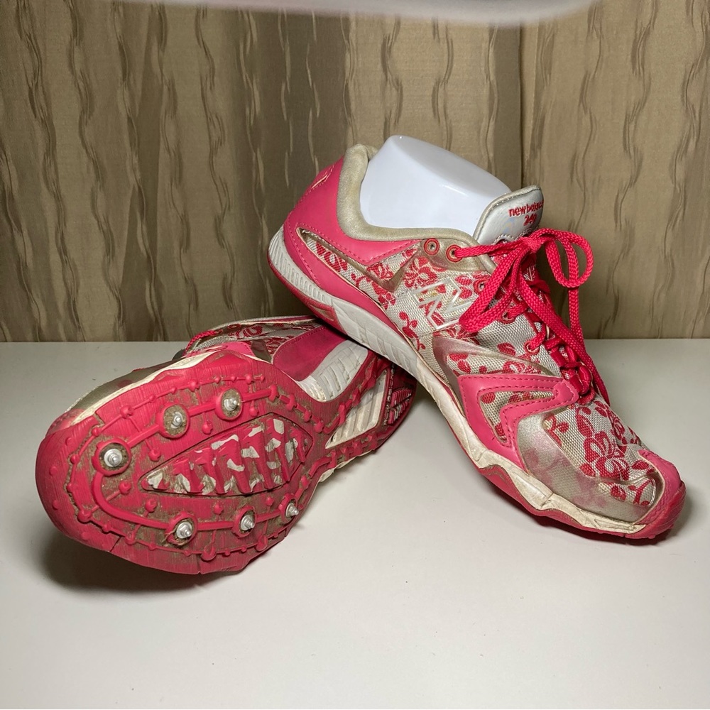 New Balance 240 Women's 8.5 Track Field Spikes Pink Silver Floral WRX240CP